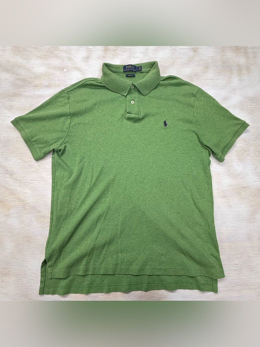 Ralph Lauren Heather Green Polo Shirt with Embroidered Pony Men’s Large